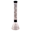 MAV Glass 18" Pyramid Beaker Bong in White with Slitted Pyramid Percolator - Front View