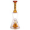 MAV Glass - Amber Pyramid Hourglass Bong with Slitted Pyramid Percolator - Front View