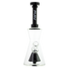 MAV Glass - Pyramid Hourglass Bong with Slitted Pyramid Percolator, 18-19mm Joint, Front View, Black Variant