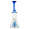 MAV Glass - Ink Blue Pyramid Hourglass Bong with Slitted Pyramid Percolator - Front View