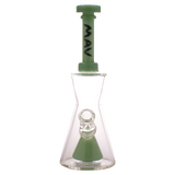 MAV Glass - Seafoam Pyramid Hourglass Bong with Slitted Pyramid Percolator - Front View