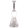 MAV Glass - White Pyramid Hourglass Bong with Slitted Percolator - Front View