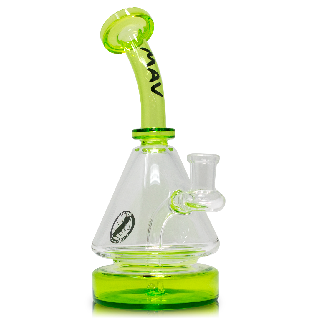 MAV Glass - Pyramid Beaker Dab Rig with Glass on Glass Joint, 8" Height, Front View