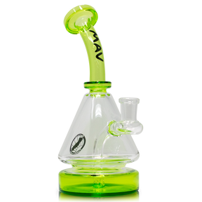 MAV Glass - Pyramid Beaker Dab Rig with Glass on Glass Joint, 8" Height, Front View