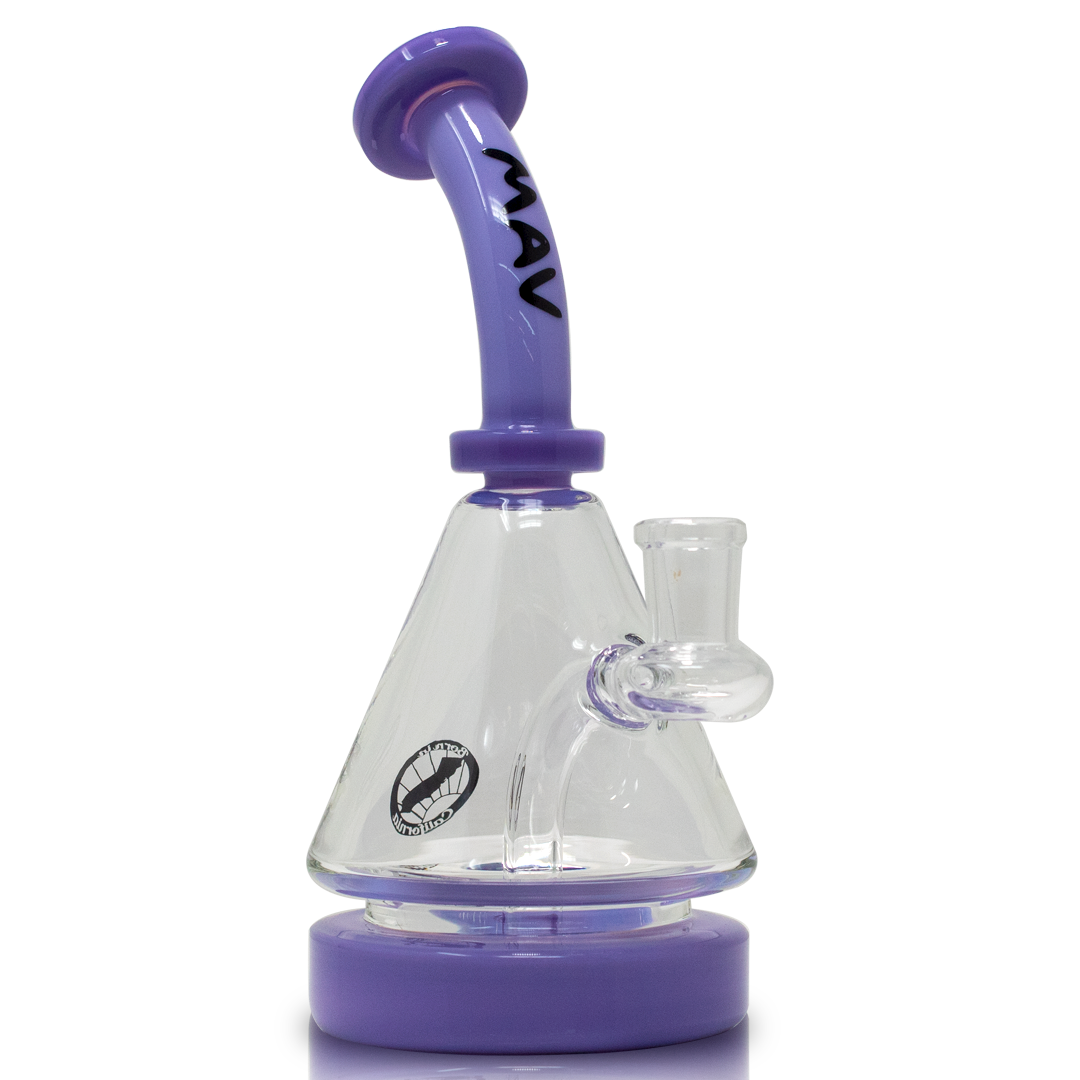 MAV Glass Maverick Glass - Pyramid Beaker Dab Rig in Purple with Glass on Glass Joint