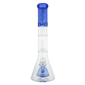 MAV Glass - Blue Pyramid to UFO Beaker Bong Front View with 19mm Joint