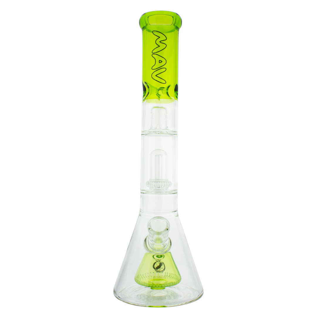 MAV Glass - Pyramid To UFO Beaker Bong in Ooze with 18-19mm Joint Size - Front View