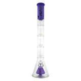 MAV Glass - Pyramid to UFO Beaker Bong in Purple, Triple Chamber Design, Front View