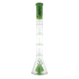 MAV Glass - Pyramid to UFO Beaker Bong in Seafoam with Triple Percs - Front View