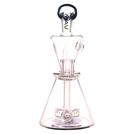 MAV Glass Santa Monica Slitted Puck Perc Dab Rig with Cyclone Percolator, 9" Female Joint, Front View