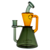 MAV Glass Maverick Santa Monica Dab Rig with Slitted Puck Perc, Gold/Smoke Color, Front View