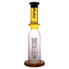 MAV Glass Maverick - 12" Gold Single UFO Perc Bottle Bong with Clear Body - Front View
