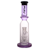 MAV Glass - 12" Tall Purple Single UFO Perc Bottle Bong with Clear Base - Front View