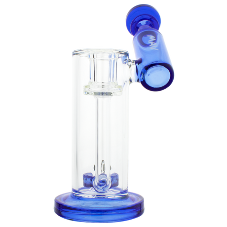 MAV Glass Maverick Slitted Puck Sidecar Rig in Blue with Showerhead Percolator, 7" Height, Side View