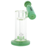 MAV Glass - Seafoam Slitted Puck Sidecar Rig with Showerhead Percolator - Front View