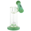 MAV Glass - Seafoam Slitted Puck Sidecar Rig with Showerhead Percolator - Front View