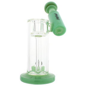 MAV Glass - Seafoam Slitted Puck Sidecar Rig with Showerhead Percolator - Front View