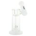 MAV Glass Maverick White Slitted Puck Sidecar Rig with Showerhead Percolator, 7" Tall, Side View