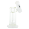 MAV Glass Maverick White Slitted Puck Sidecar Rig with Showerhead Percolator, 7" Tall, Side View