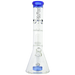 MAV Glass - Blue Slitted Puck to UFO Beaker Bong with 18-19mm Joint Size, Front View