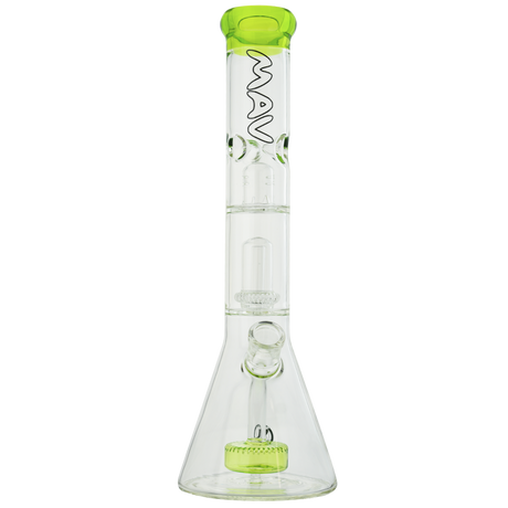 MAV Glass - Slitted Puck to UFO Beaker Bong with 18-19mm Joint Size, Front View