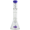MAV Glass - Slitted Puck to UFO Beaker Bong in Purple, Front View with 18-19mm Joint