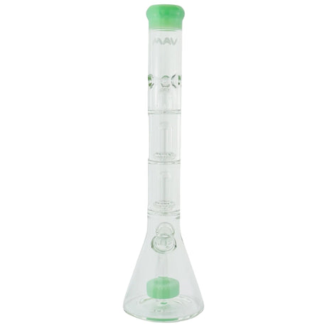 MAV Glass - Slitted Puck to UFO Beaker Bong in Seafoam, Front View, 18-19mm Joint
