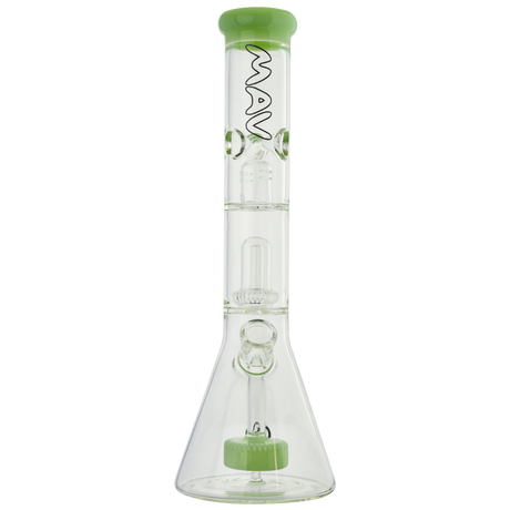 MAV Glass - Slitted Puck to UFO Beaker Bong in Seafoam, Front View with 18-19mm Joint