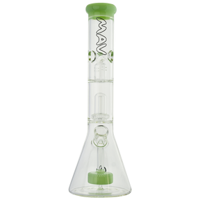 MAV Glass - Slitted Puck to UFO Beaker Bong in Seafoam, Front View with 18-19mm Joint