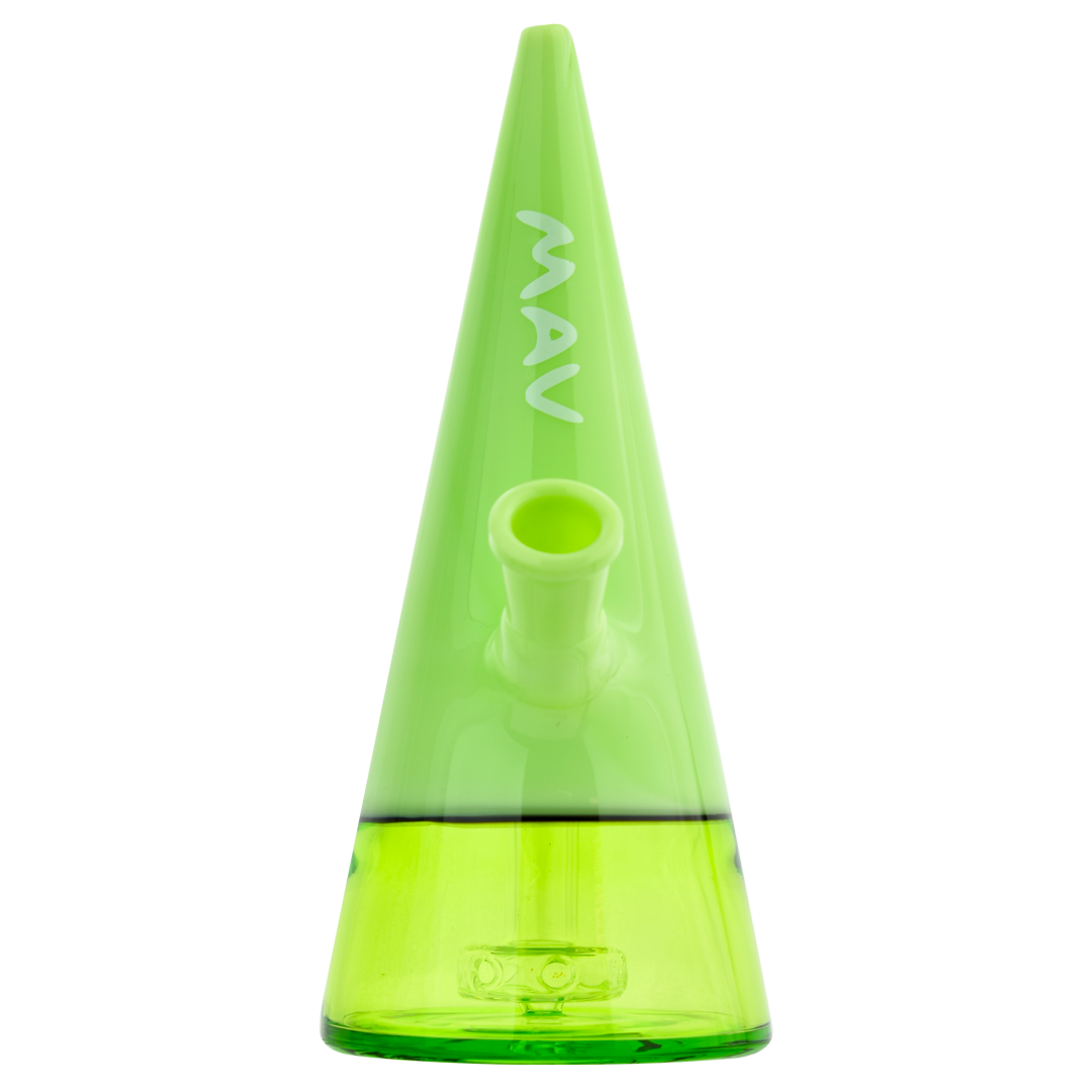 MAV Glass - The Beacon Dab Rig in Ooze Color, Front View, 7" Tall with 14mm Female Joint