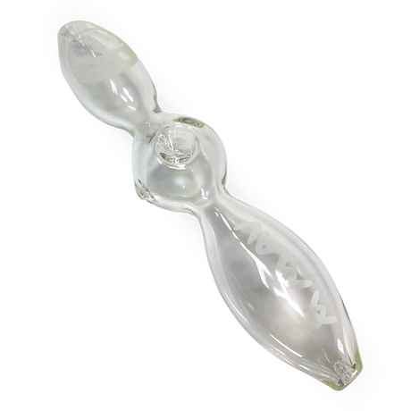 MAV Glass - The Bestie Hand Pipe, Clear, 12" Length, Top View, Made in USA