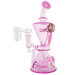 MAV Glass - The Beverly Subtl Collab Pink Hourglass Recycler Dab Rig Front View