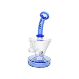 MAV Glass - The Cone Rig in Blue with Hole Diffuser and 14mm Joint - Front View