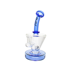 MAV Glass - The Cone Rig in Blue with Hole Diffuser and 14mm Joint - Front View