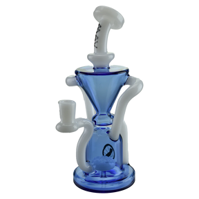 MAV Glass - The Humboldt Dab Rig in Blue & White with Vortex Percolator - Front View