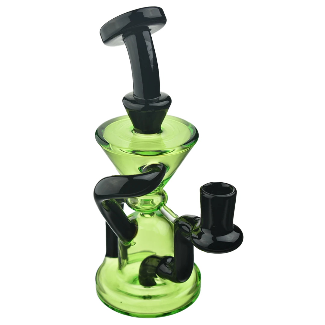 MAV Glass - The Humboldt Mini Dab Rig in Ooze, with Vortex Percolator, front view on white
