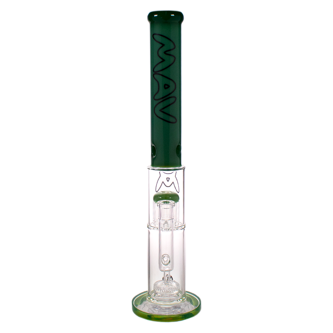 MAV Glass - The Laguna 20" Bong in Forest Green with Glass on Glass Joint and Percolator