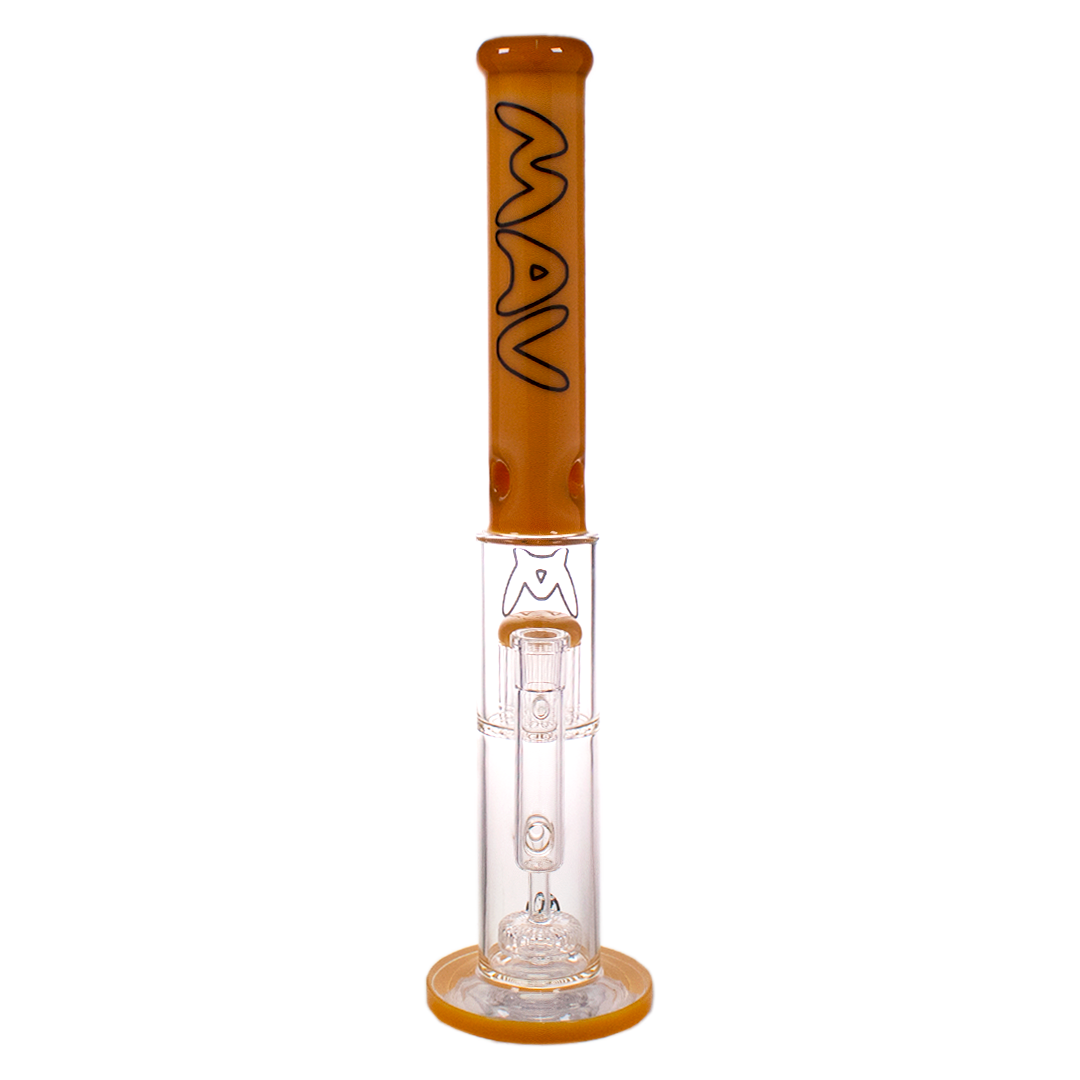 MAV Glass - The Laguna 20" Bong in Orange with Glass on Glass Joint and Percolator - Front View