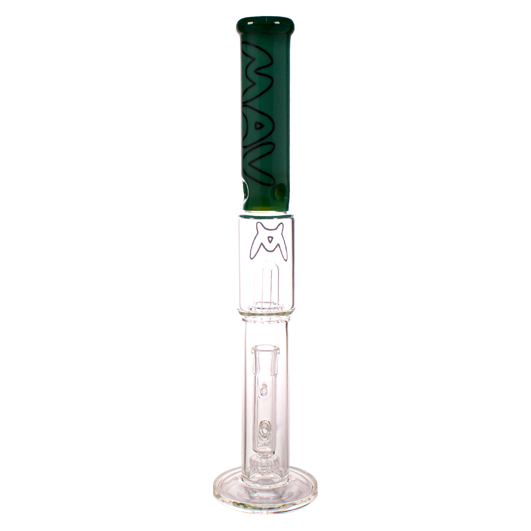 MAV Glass - The Mammoth 19" Bong in Forest Green with Clear Base and Ice Notches