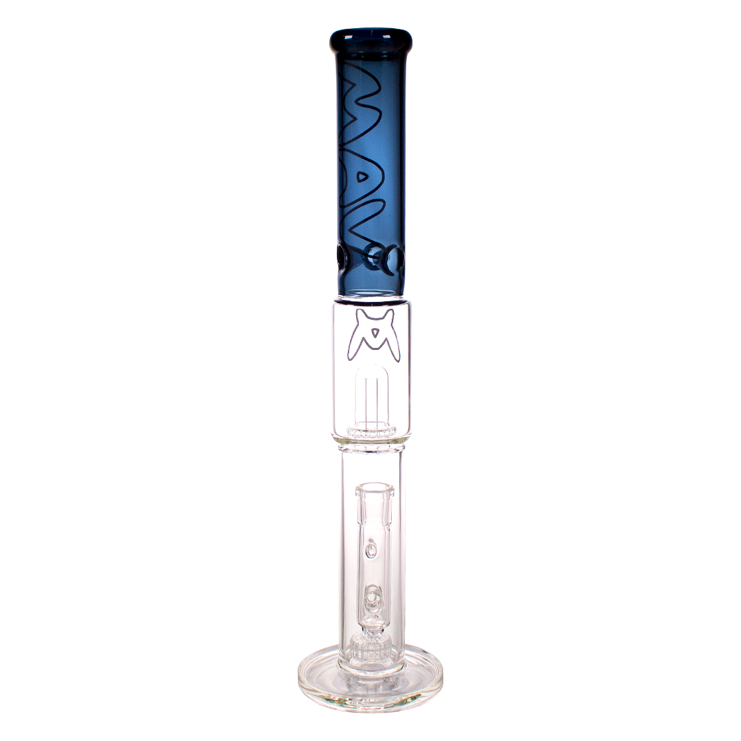 MAV Glass Maverick - The Mammoth 19'' Bong in Ink Blue with Clear Base - Front View