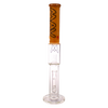 MAV Glass - The Mammoth 19'' Bong in Orange, Front View, with Clear Glass Base and MAV Logo