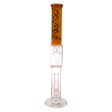 MAV Glass - The Mammoth 19'' Bong in Orange, Front View, with Clear Glass Base and MAV Logo