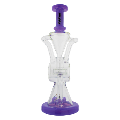 MAV Glass Ojai Barrel Recycler Dab Rig in Purple with Cyclone Percolator - Front View