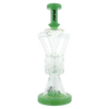 MAV Glass - The Ojai Barrel Slitted Puck Recycler in Seafoam, Front View, 11" with Vortex Percolator