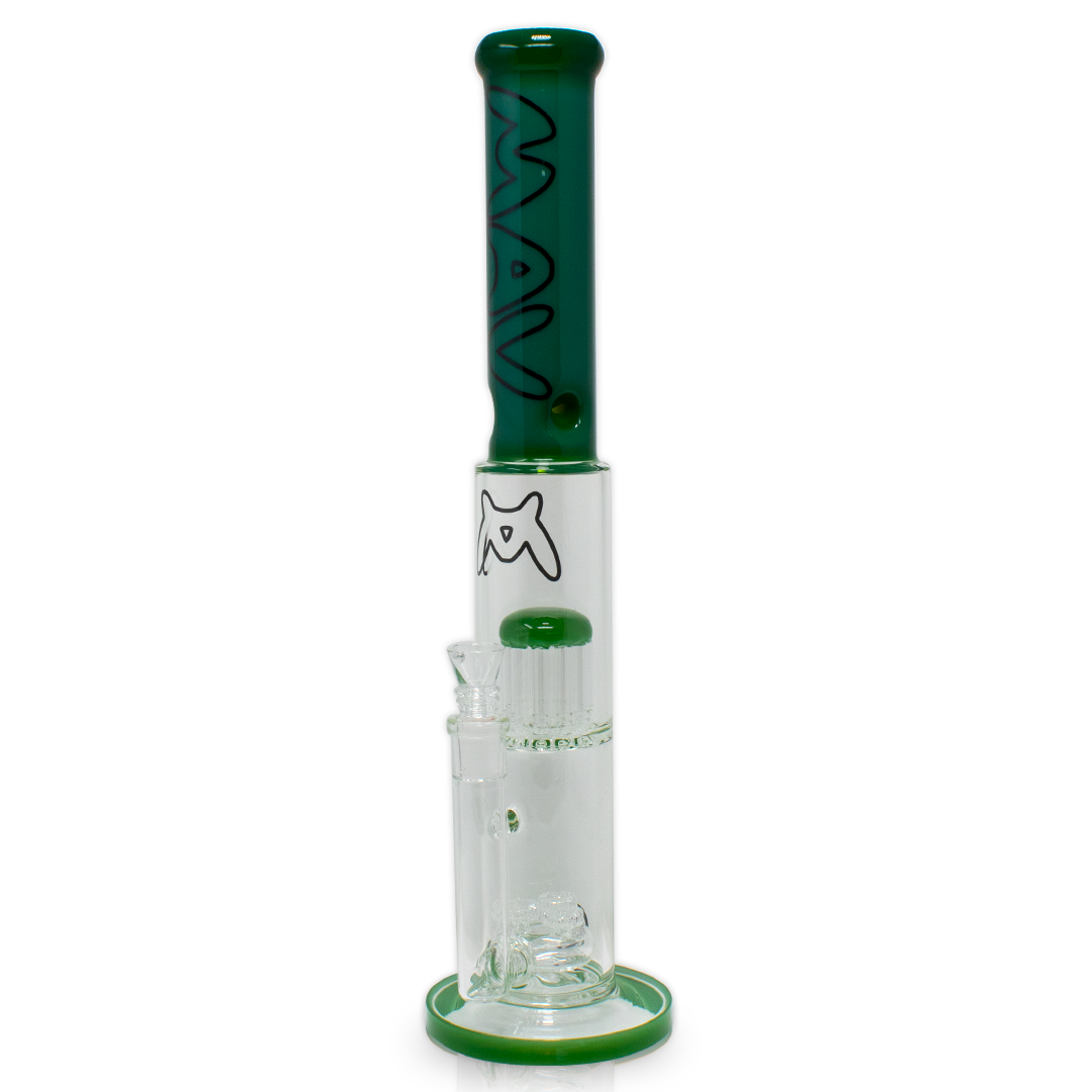 MAV Glass - The Palomar Bong in Forest Green with Percolator - Front View