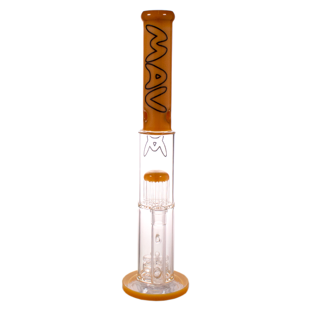 MAV Glass Maverick - The Palomar Bong in Orange, 19" Tall, 18-19mm Joint, Front View