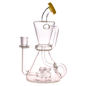 MAV Glass - The Shasta Dab Rig in Yellow with Vortex Percolator and Glass on Glass Joint