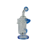 MAV Glass - The Sonoma Recycler Bong in Blue with Vortex Percolator - Front View