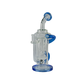 MAV Glass - The Sonoma Recycler Bong in Blue with Vortex Percolator - Front View