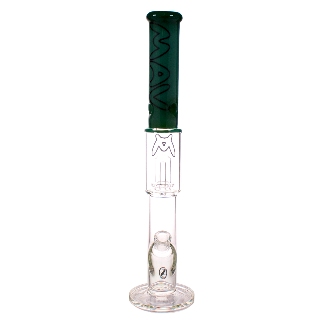 MAV Glass - THE SONORA 20" Bong in Forest Green with Showerhead Percolator - Front View